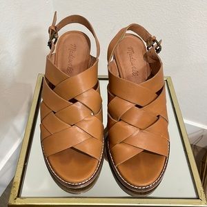 Madewell The Cindy Leather Woven High Heeled Sandals